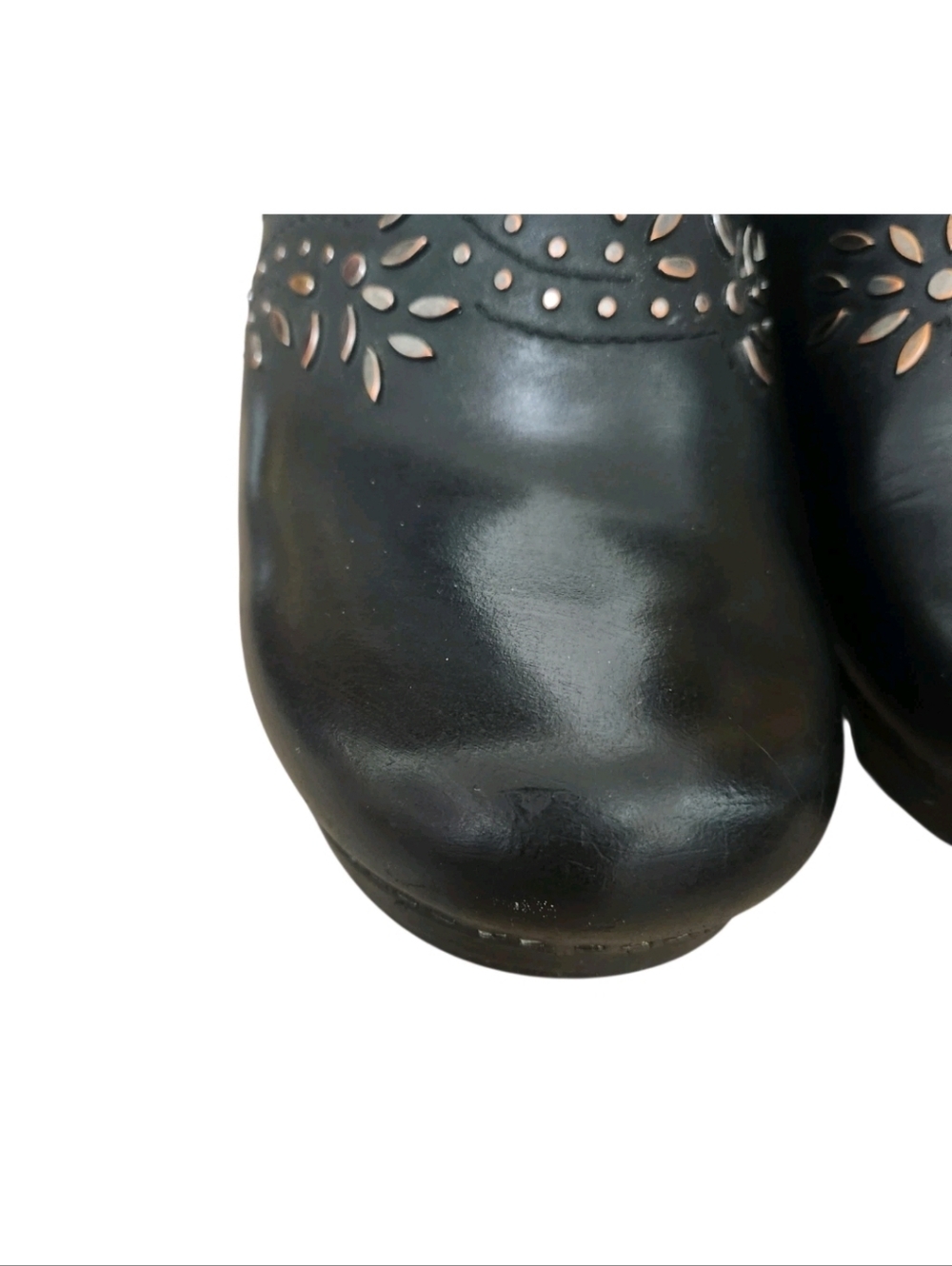 Dansko Patricia Studded Black Leather Clog Women Size 41 US 10.5-11 Mules Nurses - Picture 9 of 15